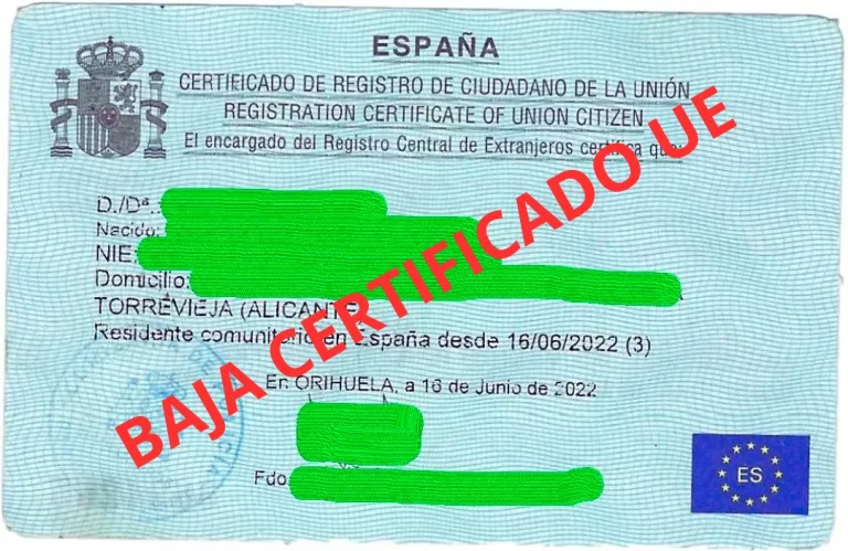 BAJA CERTIFICADO UE